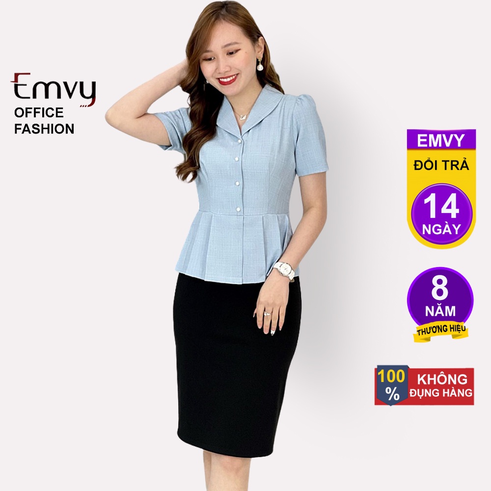 Bộ vest nữ  công sở liền thân, chất Xước Hàn cực sang trọng. EMVY B42