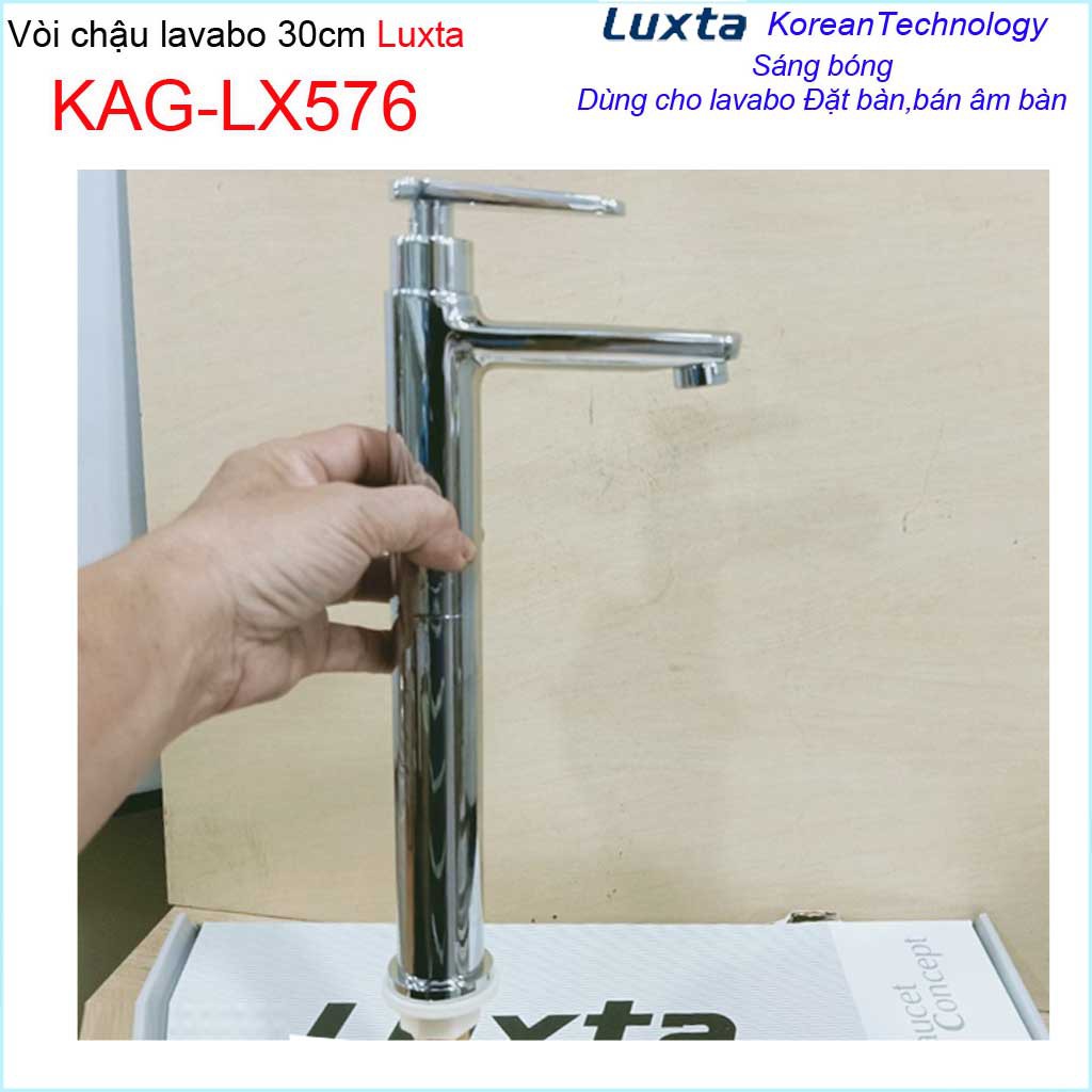 Vòi lavabo lạnh Luxta, Vòi chậu rửa cao 30cm, vòi lạnh lavabo đặt bàn KAG-LX576