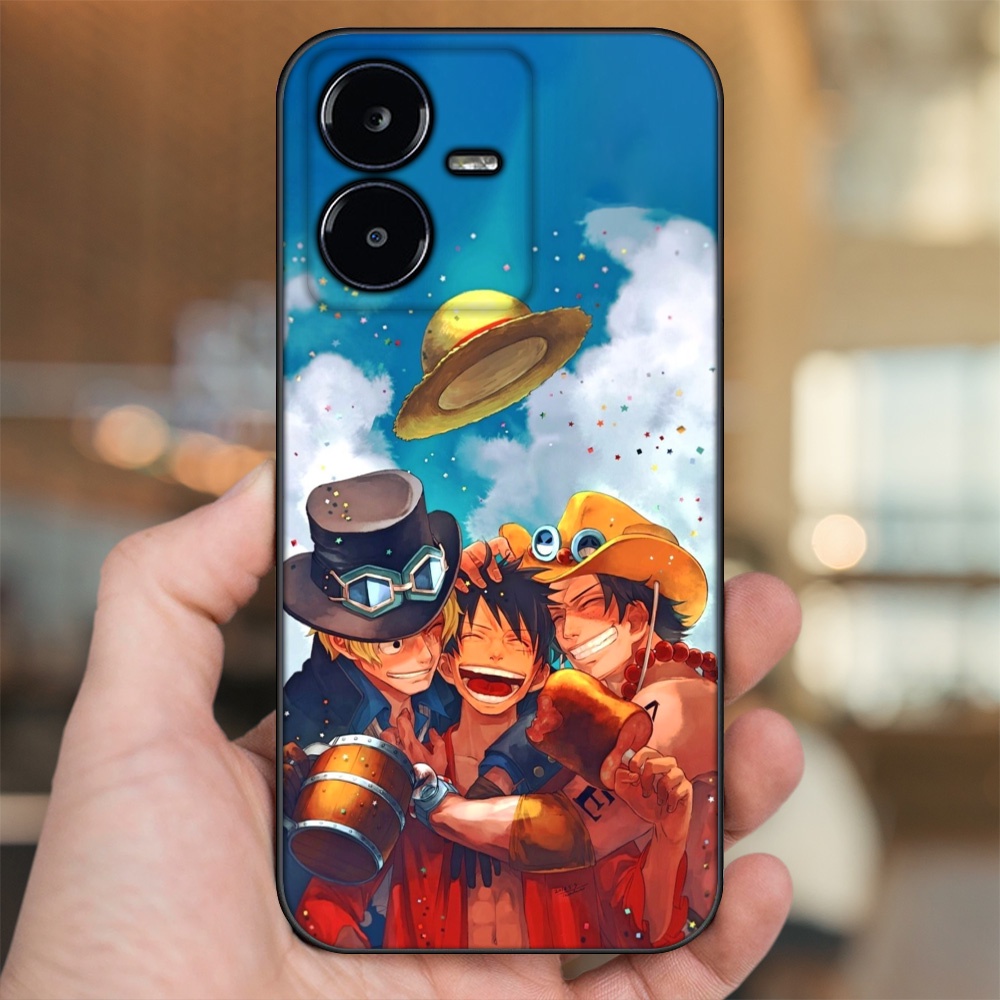 Ốp lưng Vivo Y22s viền đen in hình Ace One Piece