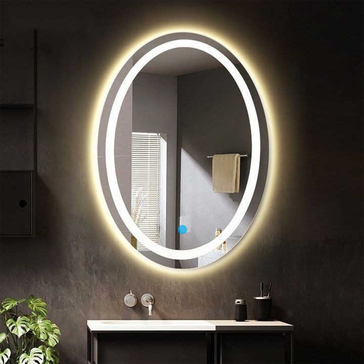 GƯƠNG ĐÈN LED PHÒNG TẮM HÌNH OVAL  GD11 - TÍCH HỢP ĐÈN LED VÀ CÔNG TẮC CẢM ỨNG TRÊN GƯƠNG