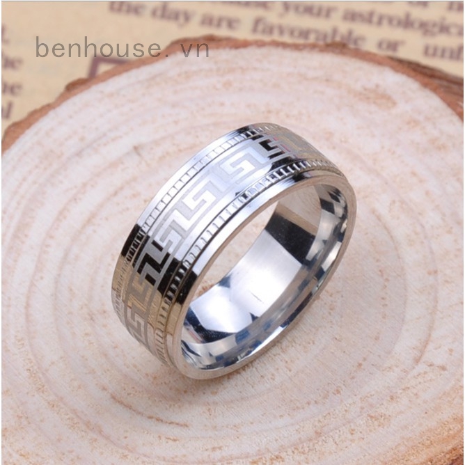 Nhẫn thép Titan không ghỉ kiểu dáng thời trang