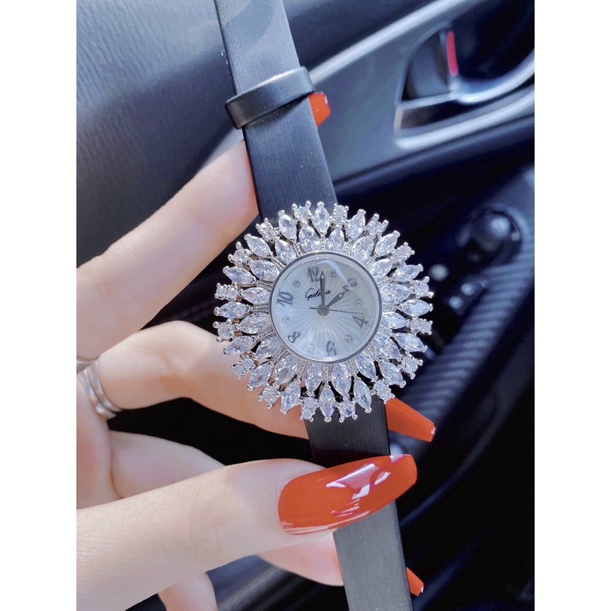 Đồng hồ đeo tay nữ, đồng hồ nữ chính hãng GULENA dây da, full hộp cao cấp, mặt đính kim cương nhân tạo, siêu sang chảnh