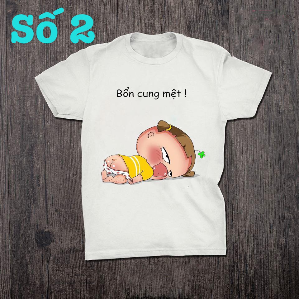 Áo thun unisex form rộng chibi hoạt hình Hàn Quốc vải dày mịn 2020