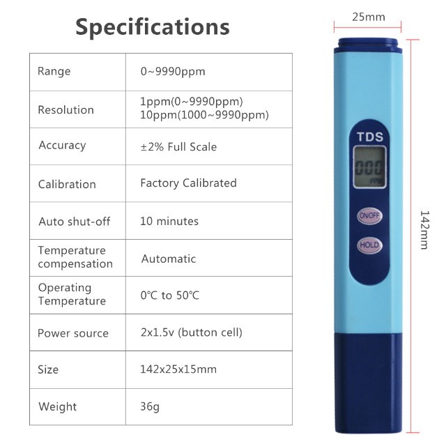 pin 18650 Máy đo độ PH trong nước chất lượng cao tiện dụng