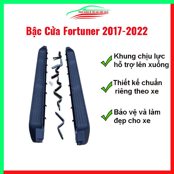 Bậc bệ lên xuống Fortuner 2017-2021 bệ dẫm, bệ bước chân chuẩn theo xe