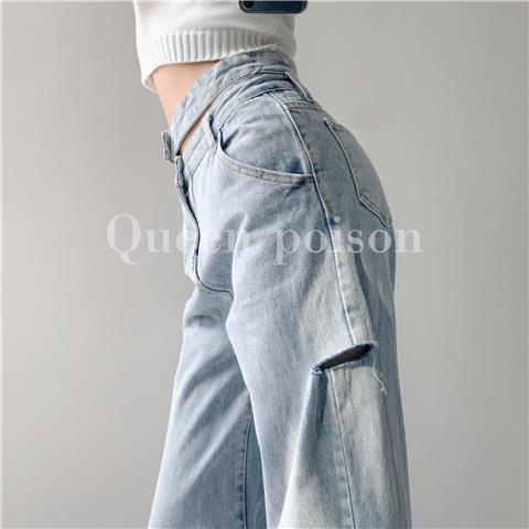 Quần Jean Dài Ống Rộng Thời Trang Hàn Quốc Cho Nữ