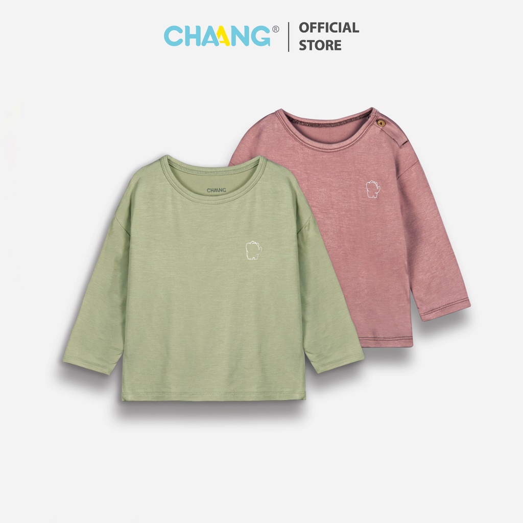 Set áo cổ tròn cho bé park nâu xanh lá
