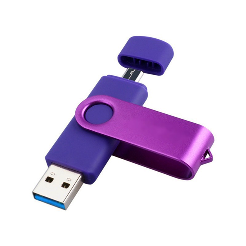 Usb Otg 2 Trong 1 Có Thể Xoay 360 Độ Cho Điện Thoại Android