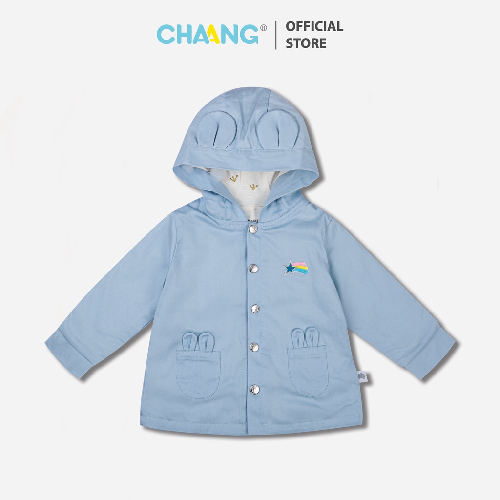 Áo khoác denim có mũ Snow xanh nhạt CHAANG