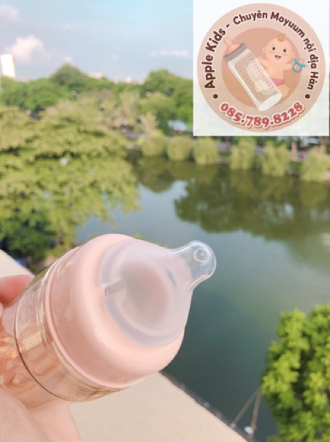 Núm ti thay thế bình sữa UPIS PPSU Hàn quốc siêu mềm và Set hút bình UPIS( lắp dc bình Pi- Lan- Moyuum)