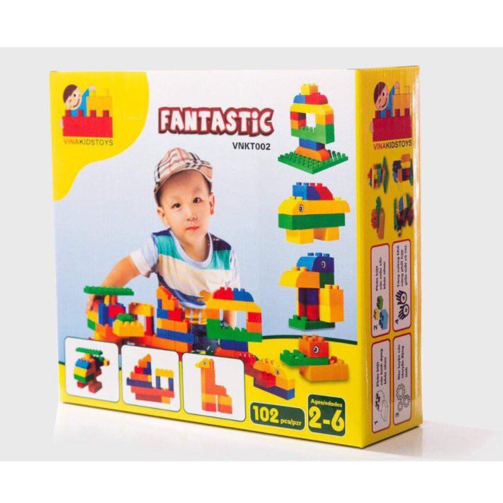 Bộ Lego 102 Chi Tiết Size Lớn Bằng Nhựa ABS - An Toàn Cho Bé - Giúp Bé Thoải Mái Sáng Tạo