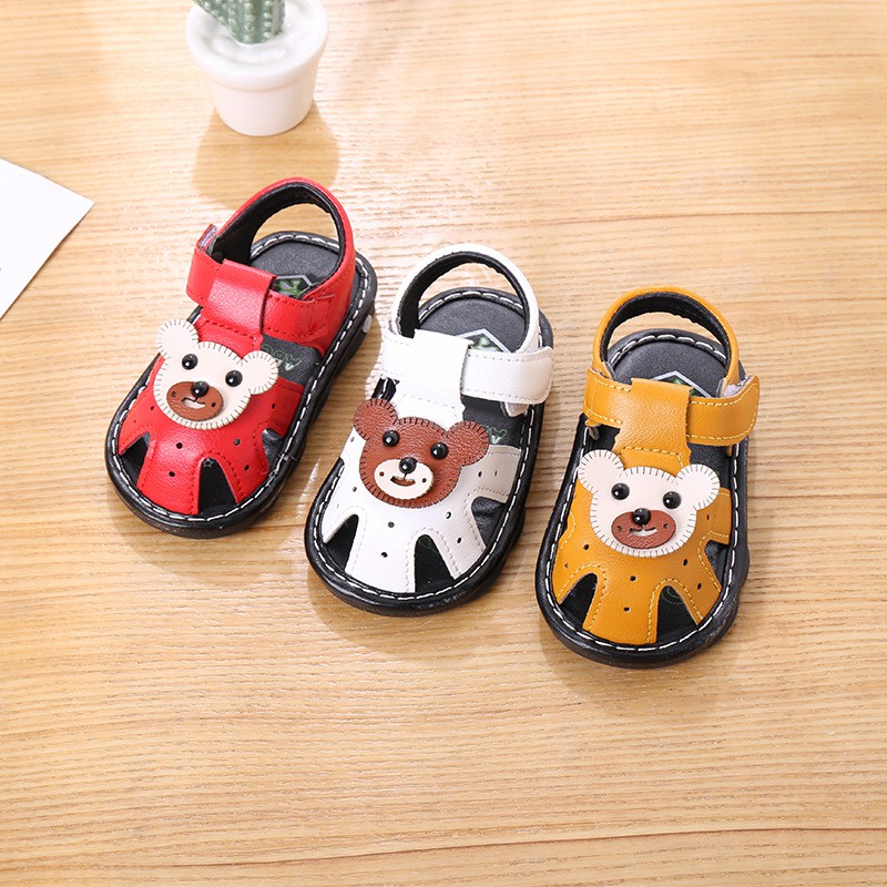 sandal bé trai-bé gái size 15-19 gấu xinh kèn chít chít