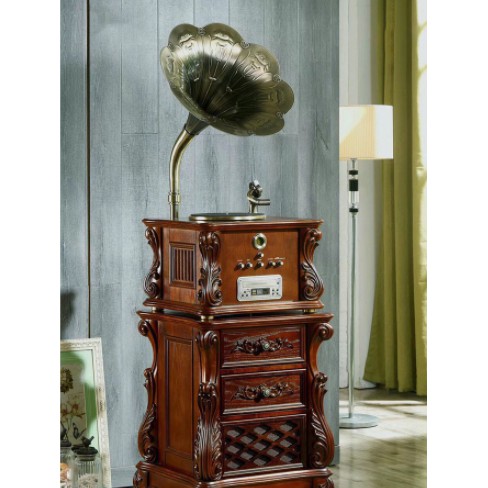 Bộ MÁY PHÁT NHẠC LOA KÈN hát được karaoke MPN18nau-K phong cách tân cổ điển, sang trọng, quý tộc.