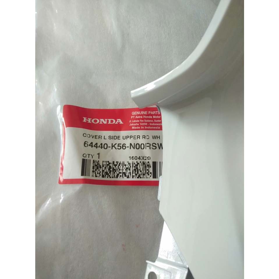 BỤNG TRƯỚC - ỐP SƯỜN TRÊN - BỤNG DÀI TRẮNG BÊN TRÁI - 64440K56N00RSW - SONIC 150R CHÍNH HÃNG HONDA INDONESIA