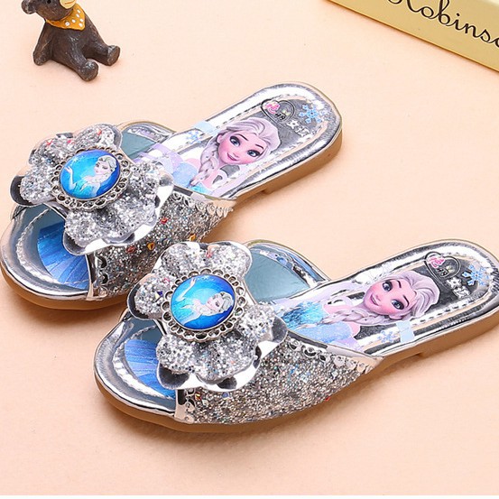 Dép Quai Ngang In Hình Công Chúa Elsa Thời Trang Mùa Hè Cho Bé Gái size 26-36