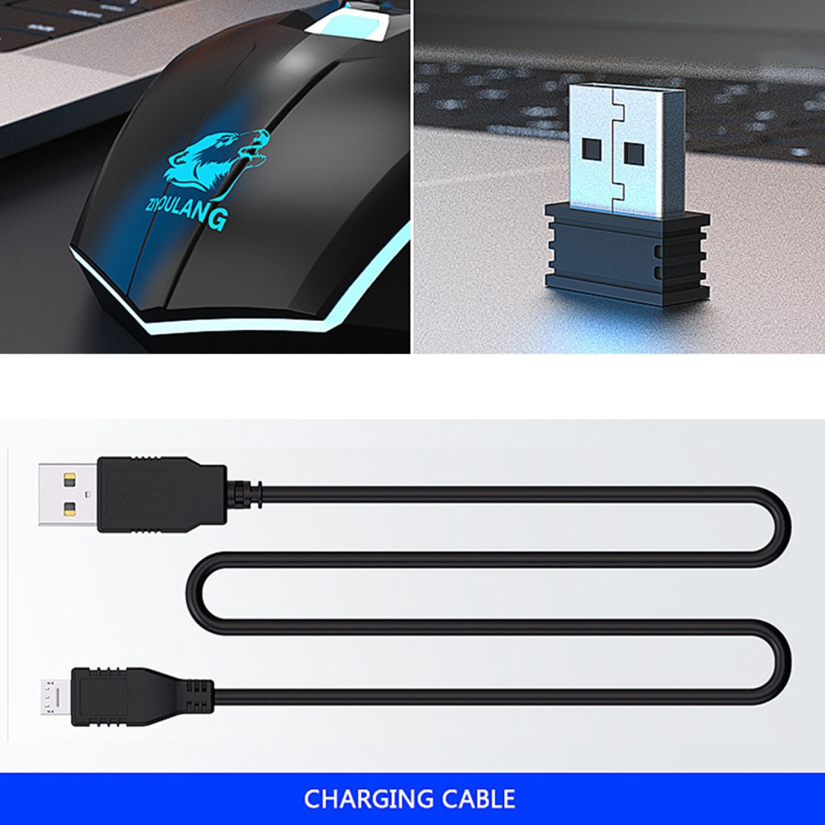 Chuột Quang Không Dây X5 Có Đèn Led Và Thể Sạc Lại Bằng Cổng Usb Cho Pc / Laptop