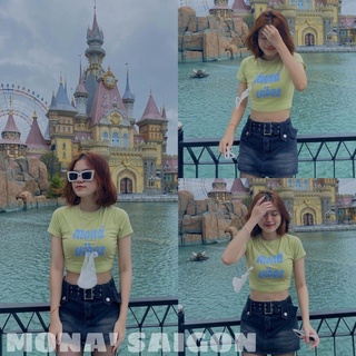 Áo croptop thun MONÁ - VIBE XANH