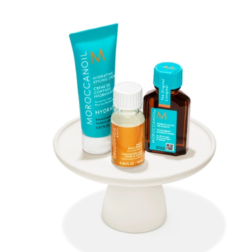 Set dưỡng tóc Moroccanoil Beauty Insider Sephora (Treatment 15ml, Hydrating Styling Cream 20ml, Night Body Serum 10ml)