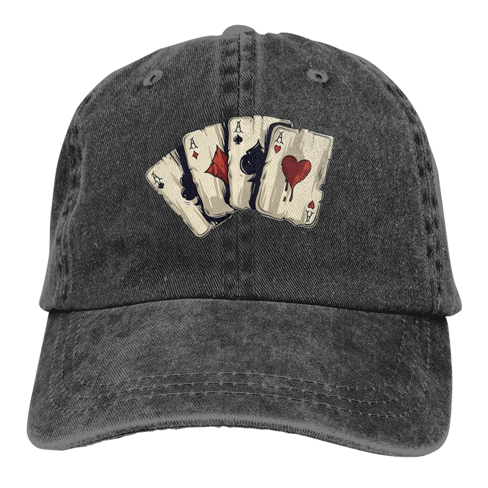 Mũ Lưỡi Trai Thêu Hình Lá Bài Poker
