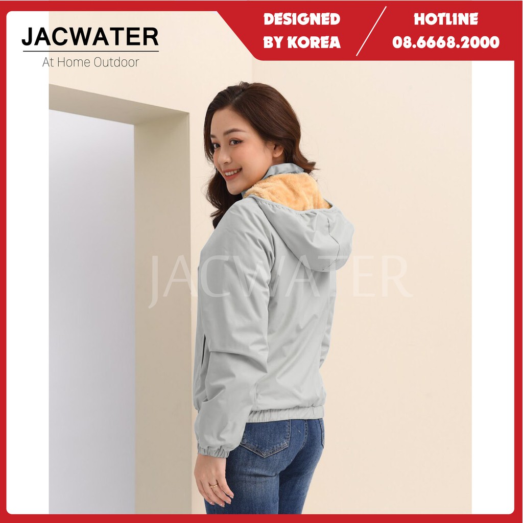 Áo gió lông cừu nữ nhẹ chống nước, khoác dù ấm thể thao thời trang Hàn Quốc JACWATER V110 | BigBuy360 - bigbuy360.vn