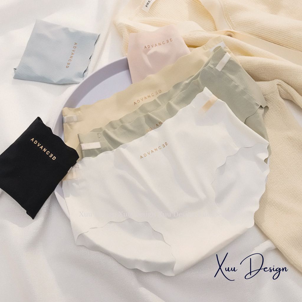 Quần lót nữ vải cotton gân tăm co dãn, không đường may viền lượn sóng tông màu nhẹ nhàng - Wexuu Design  QC127