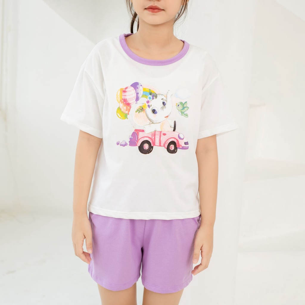 Bộ đồ bé gái, bộ măc nhà bé gái size đại, chất vải mềm mịn thoáng mát, hình in cute, 18-40 kg, K20