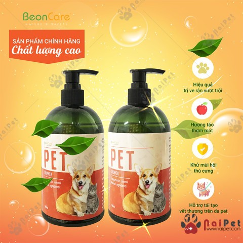 Sữa Tắm Nano Bạc Khử Mùi Kháng Khuẩn Trị Ve Nấm Ngứa Beon Care 500ml