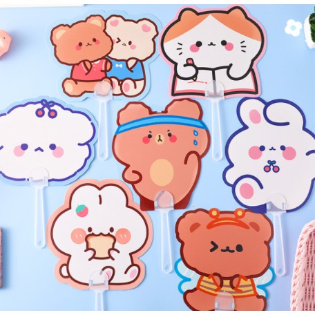 Quạt gấu thỏ hổ động vật Q4 hoạt hình cute dễ thương light stick