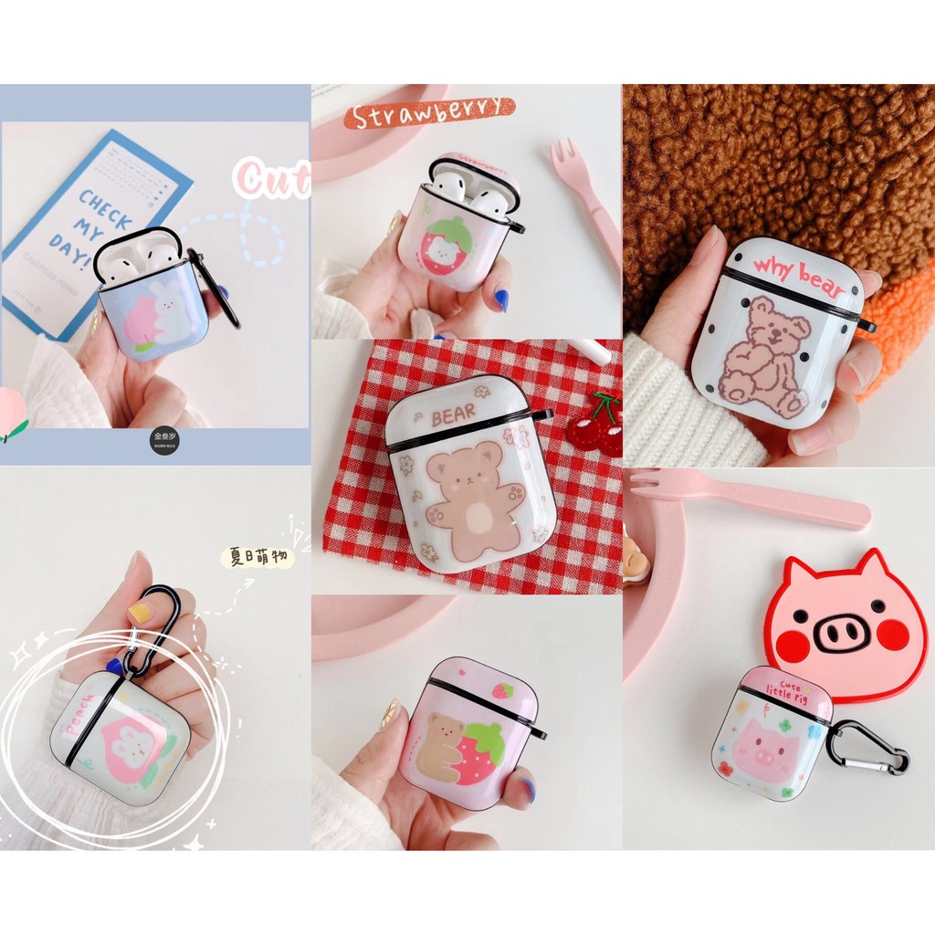 Hộp đựng airpods với hơn 20 hình hoạt hình 3D có móc silicone bảo vệ tại nghe Bluetooth | BigBuy360 - bigbuy360.vn