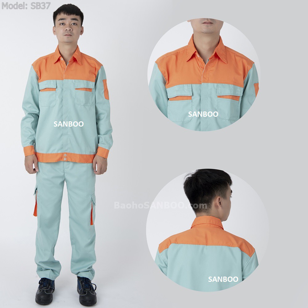 Quần áo bảo hộ lao động phối màu SB37