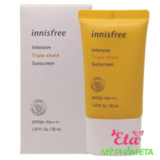 Kem chống nắng Innisfree INTENSIVE Sunscreen Spf50+ PA++++ KCN siêu hiệu quả 50ml