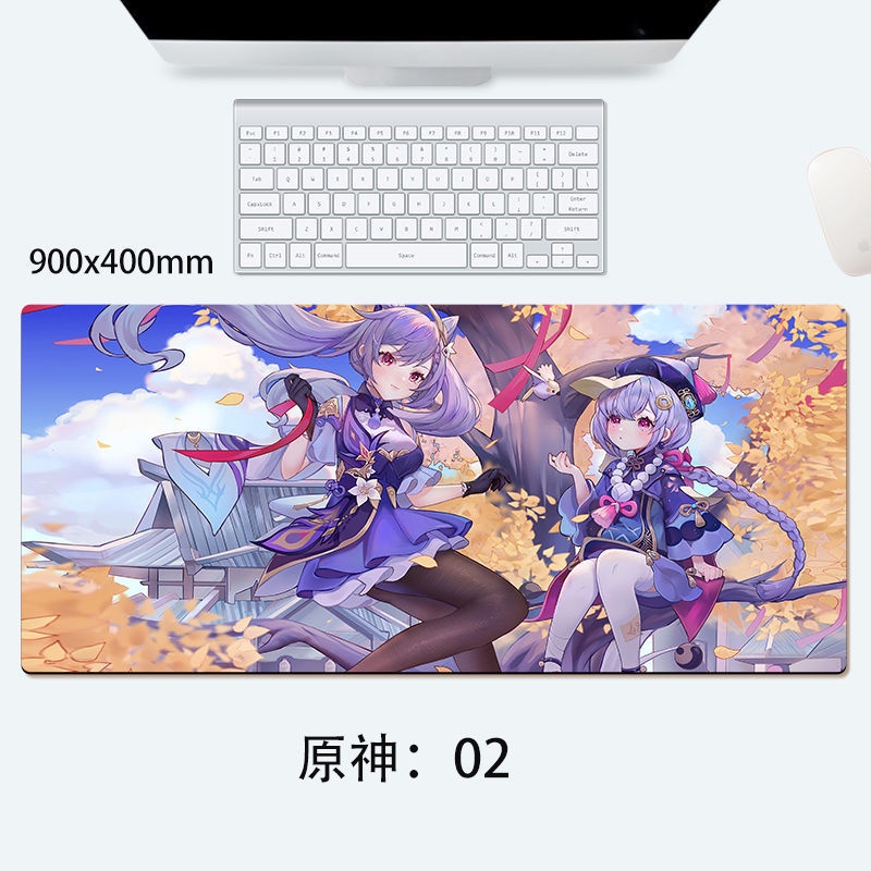 Tấm lót chuột bàn máy tính chơi game dày dặn họa tiết hoạt hình Genshin Impact cỡ lớn