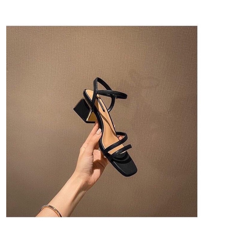 Giày Sandal hai dây ngang gót 5p siêu hót