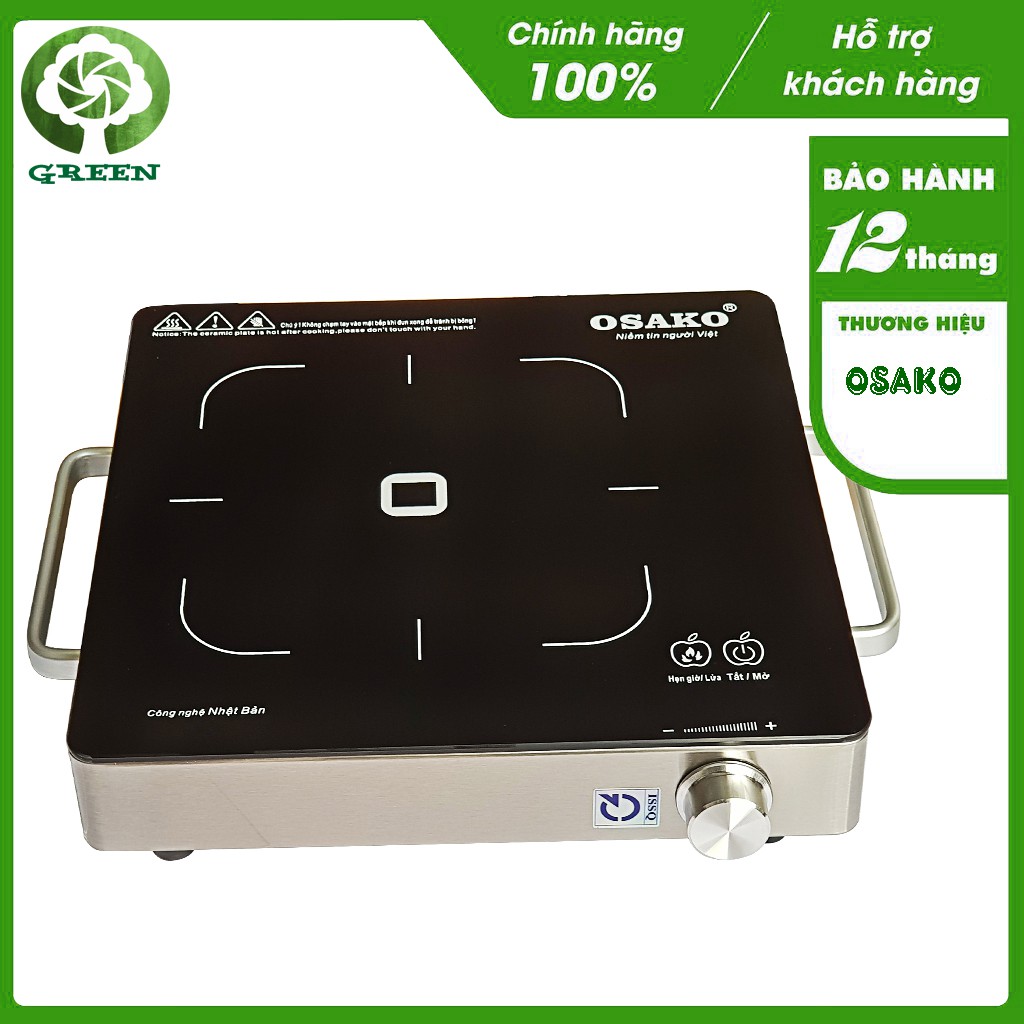 Bếp hồng ngoại OSAKO OHA-1820 mặt kính Ceramic, khung inox chắc chắn