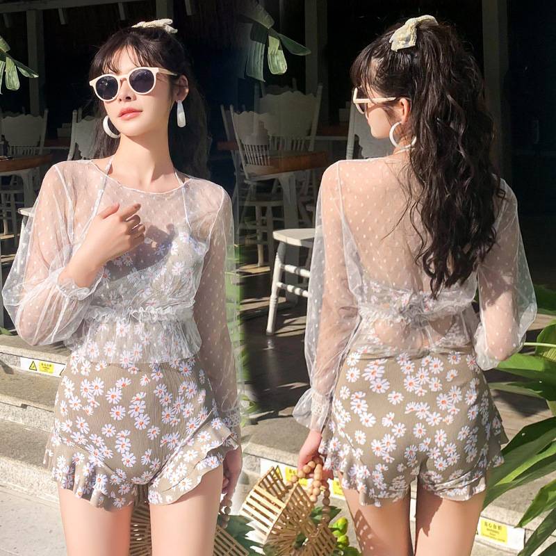 Đồ bơi Nữ Áo tắm đương đại Thép Stroke Đồ bơi ba mảnh Mới Cover Thịt Mùa hè Áo tắm tươi nhỏ Daisy Đồ bơi gợi cảm | BigBuy360 - bigbuy360.vn