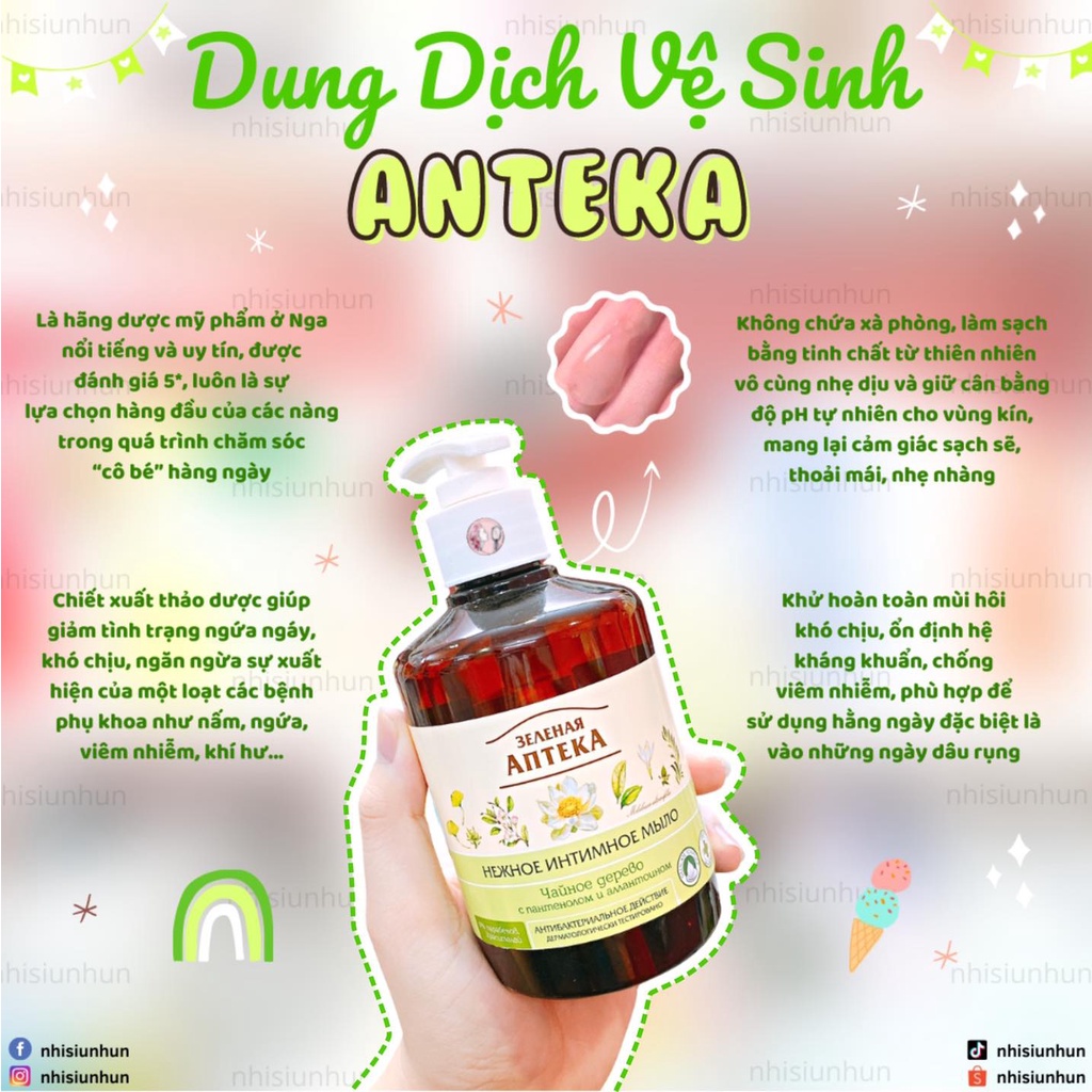 DUNG DỊCH VỆ SINH PHỤ NỮ ANTEKA GREEN PHARMACY