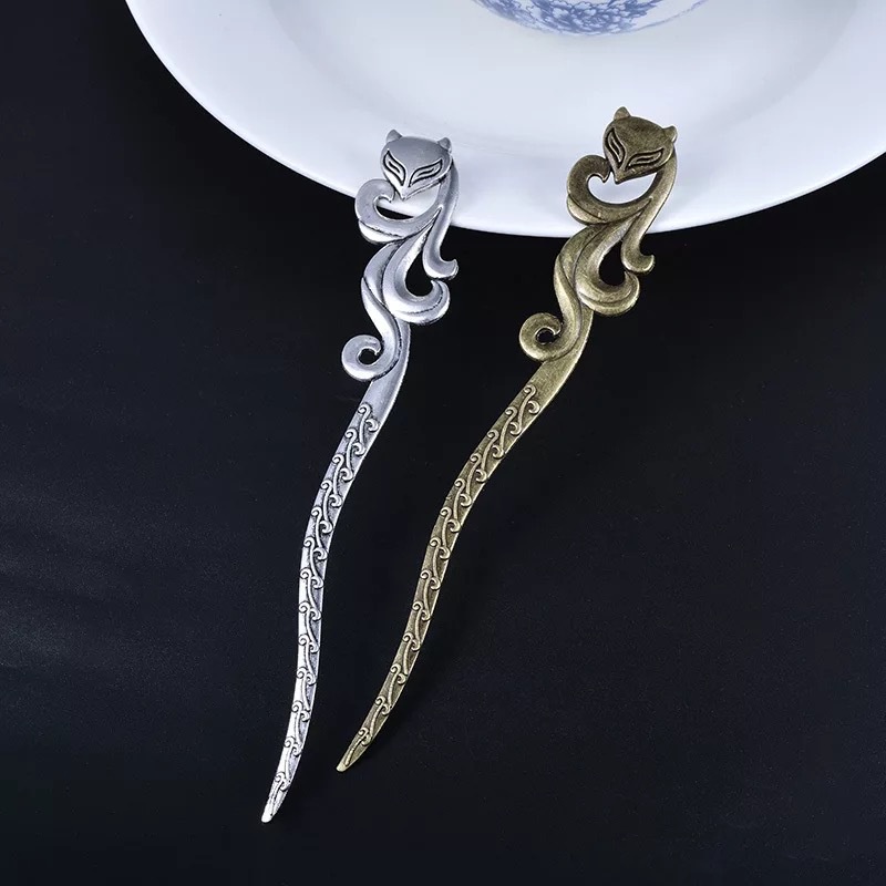 1 cán trâm cài Hồ ly 157mm nguyên liệu làm trâm làm trang sức cổ trang