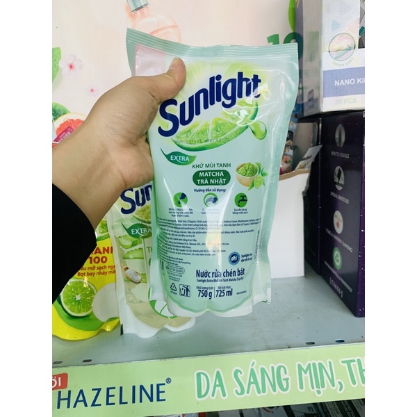 Nước Rửa Chén Sunlight Túi 750g Chanh/Trà Xanh