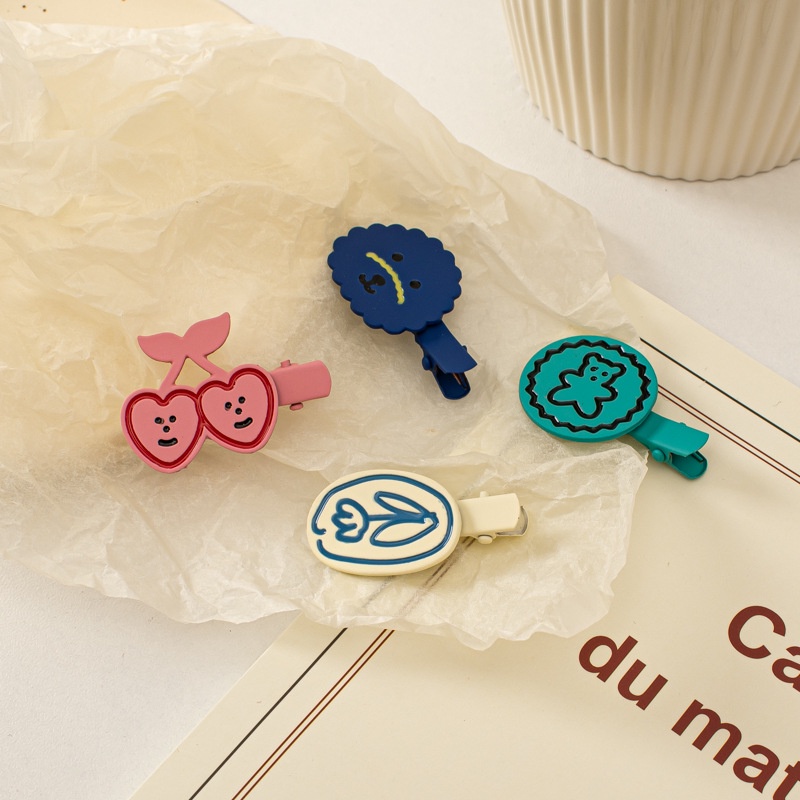 (0593) Cặp Tóc Mái Hình Ngộ Nghĩnh Vintage Dễ Thuơng Hàn Quốc