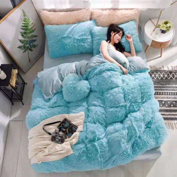 Bộ chăn ga gối nỉ lông dài cao cấp nhập khẩu - loại 1