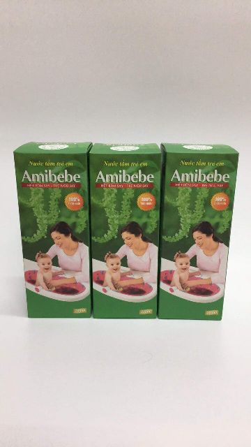 (NHẬP MÃ THUHNUOCT) NƯỚC TẮM THẢO MỘC HẾT RÔM SẢY CHO BÉ AMIBEBE 250ML