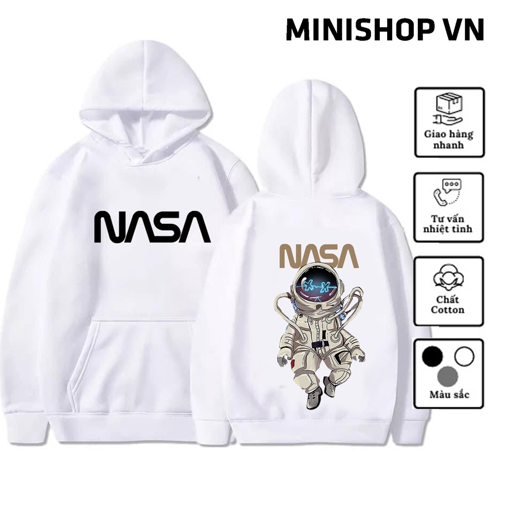 Áo Nỉ Hoodie Nam Nữ NASA Chất Vải Nỉ Dầy Ấm Mềm Mịn Dáng Rộng Thoải Mái Phong Cách Ulzzang Mẫu Mới