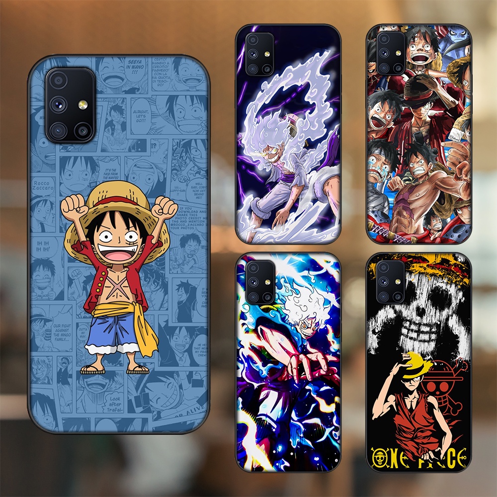 Ốp lưng Samsung M51 viền đen in hình Luffy One Piece