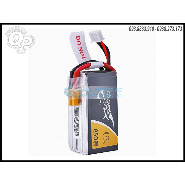 Pin Tattu 850mAh 4S 75C 14.8V LiPo Battery XT30 Plug