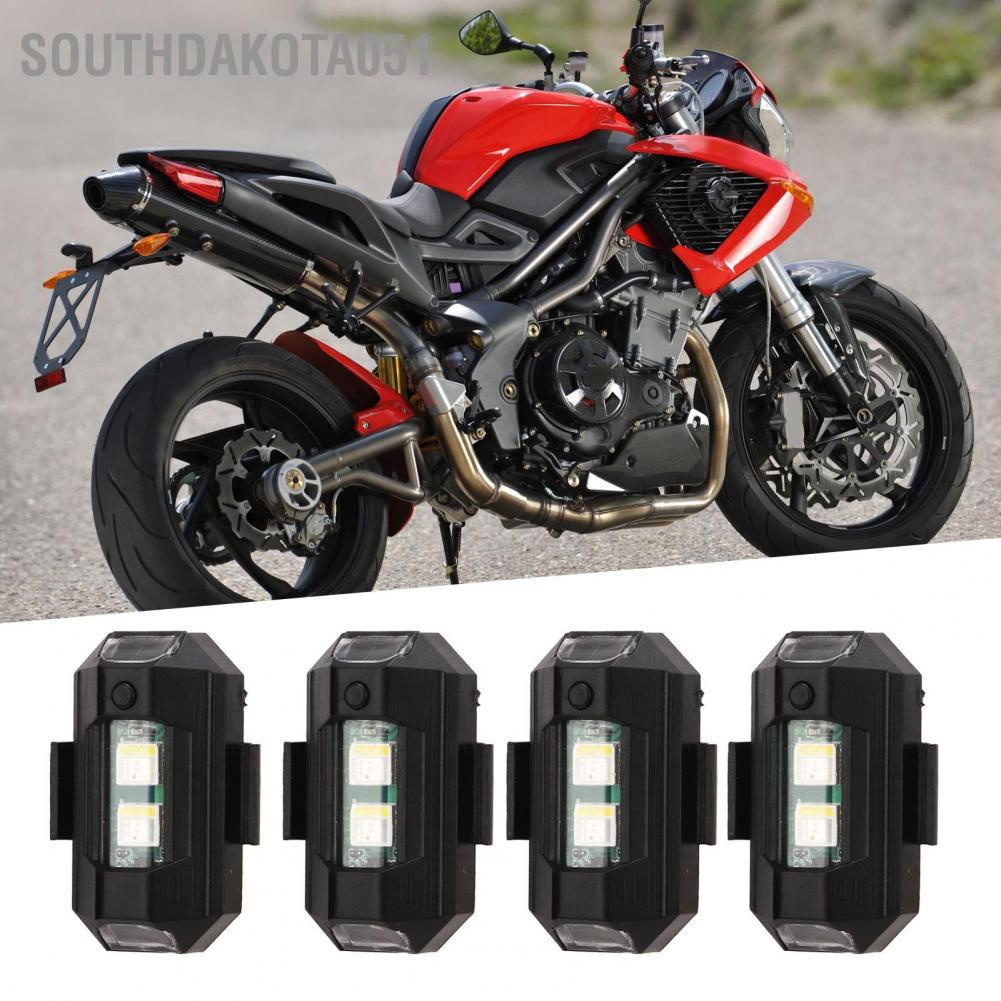 Hàng Sẵn 4 pcs Đèn  LED cảnh báo nhấp nháy 3 màu cho Xe máy ATV đạp【Southdakota051】