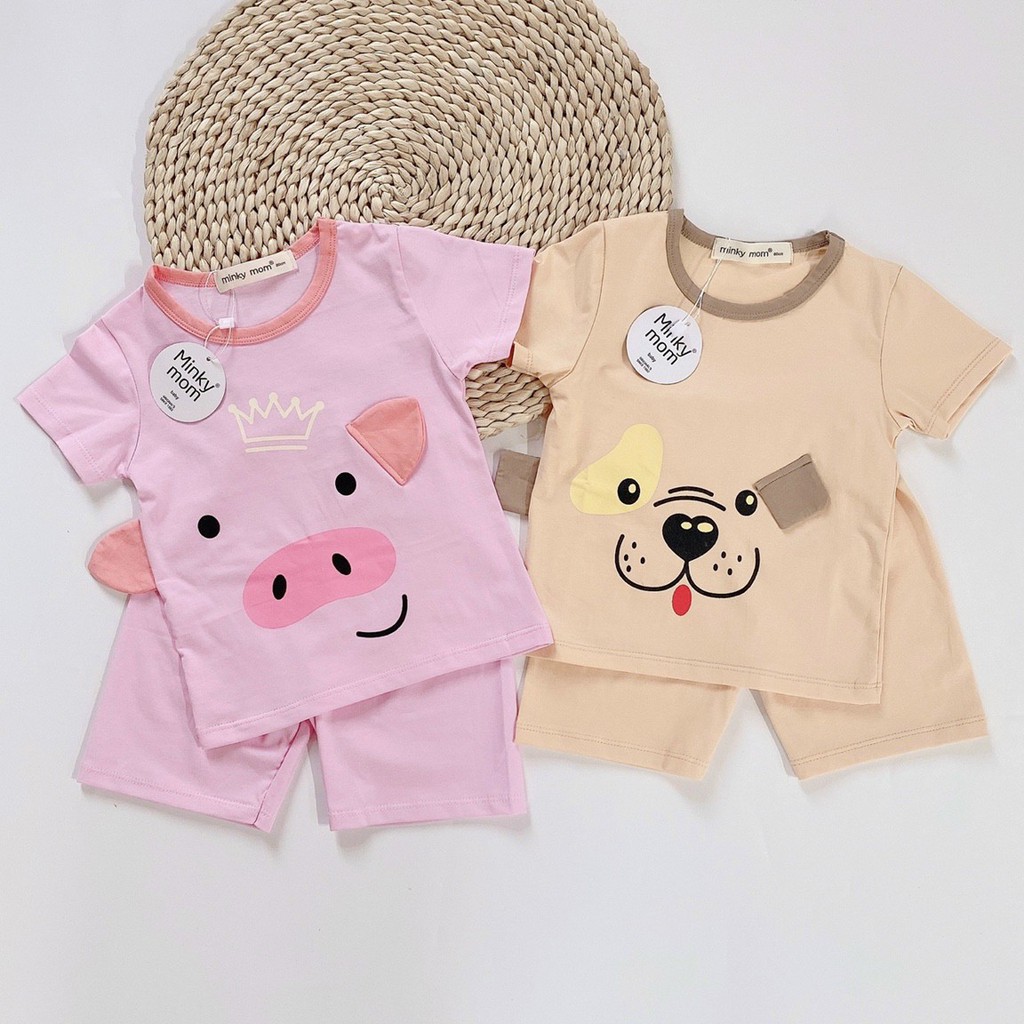 Bộ Cộc Tay Minky Mom Cho Bé Trai, Bé Gái 0 1 2 3 4 5 6 Tuổi Vải Cotton, Quần Áo Trẻ Em Đồ Bộ Cho Bé Mặc Nhà Mùa Hè