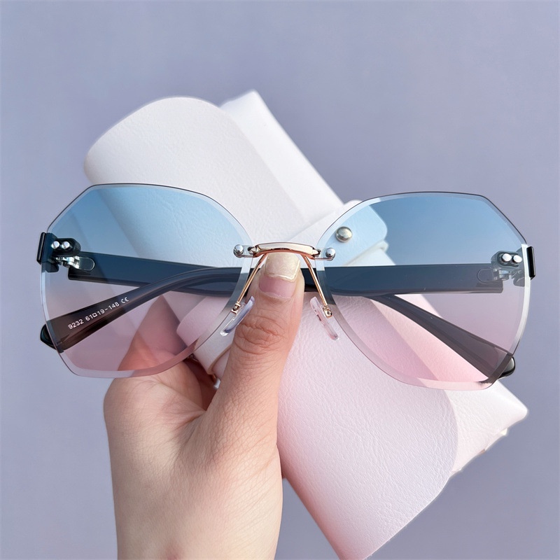 (JIUERBA) Kính Râm Thời Trang Phương Tây Không Vành Hình Đa Giác Màu Kẹo Retro