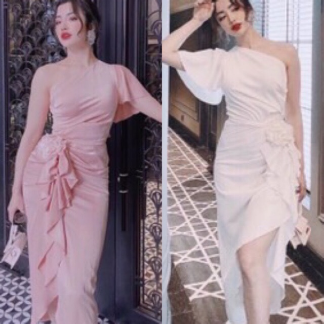 Đầm body lệch vai nơ eo phong cách Hàn quốc cực xinh (SALE🥰)