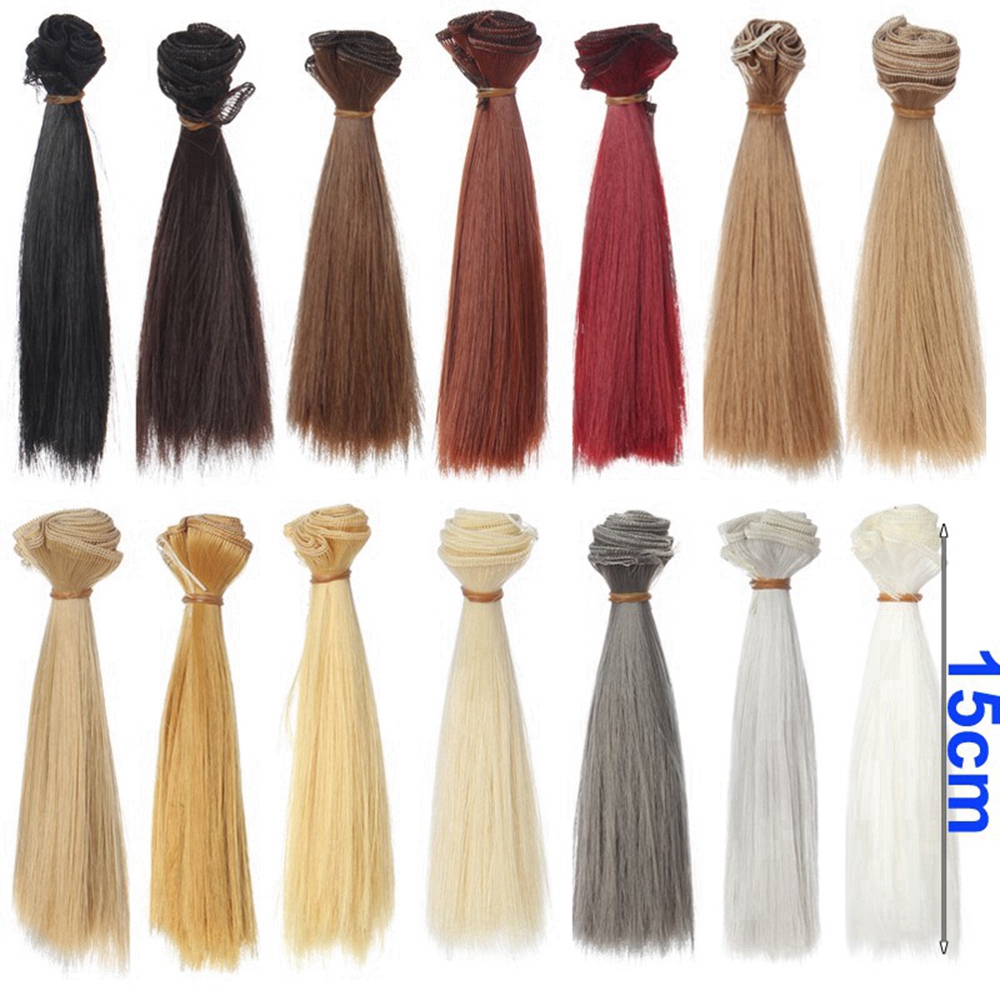 DIAOCHANO 1PC 14 colors High Quality High-temperature Wire 15cm Synthetic Fiber Wig Hair