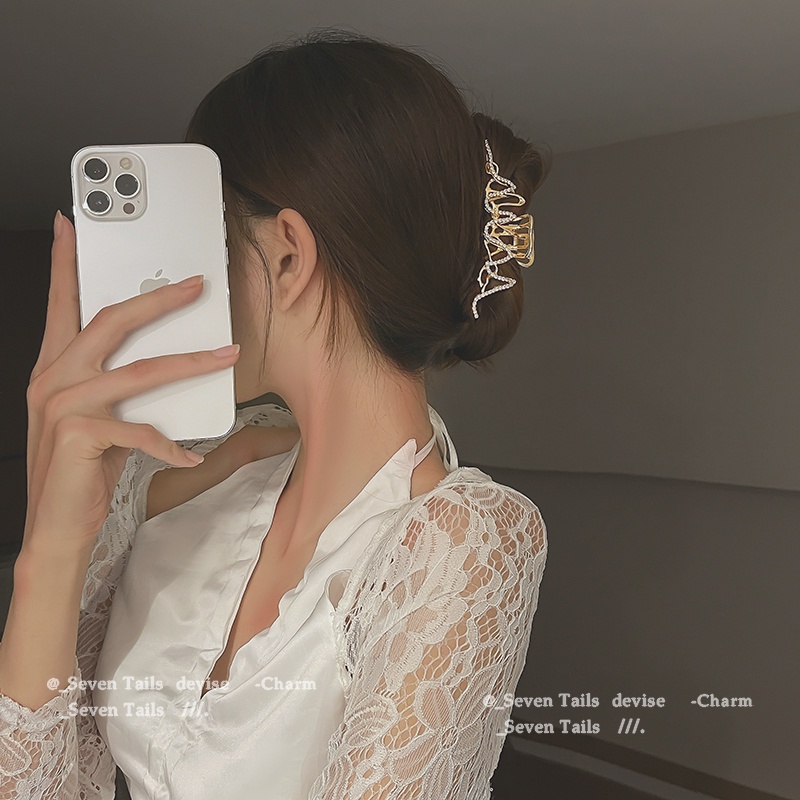 Kẹp tóc kim loại đính đá màu sắc thời trang cho nữ